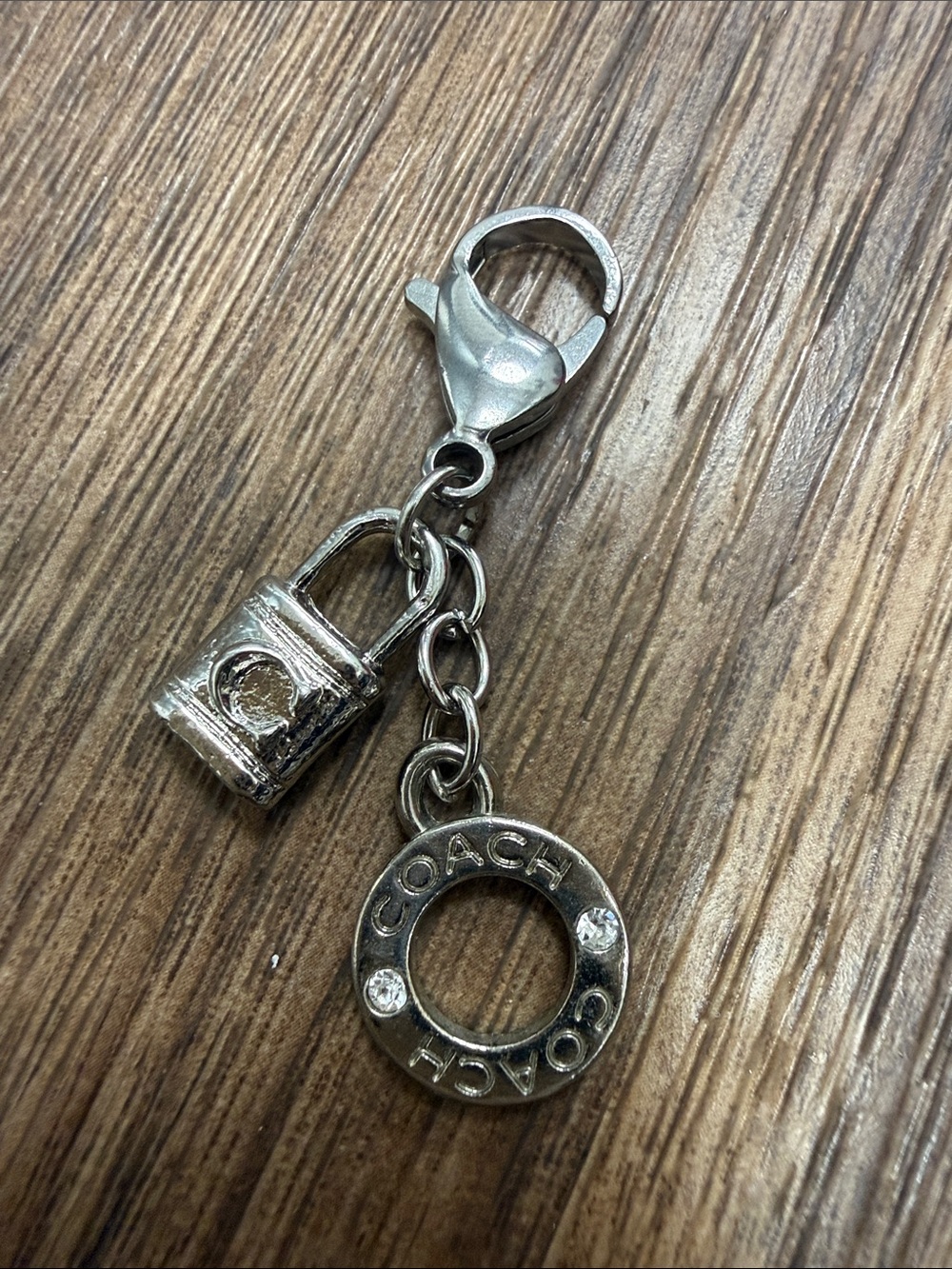 Coach Silver Padlock and Round Logo Mini Charm
